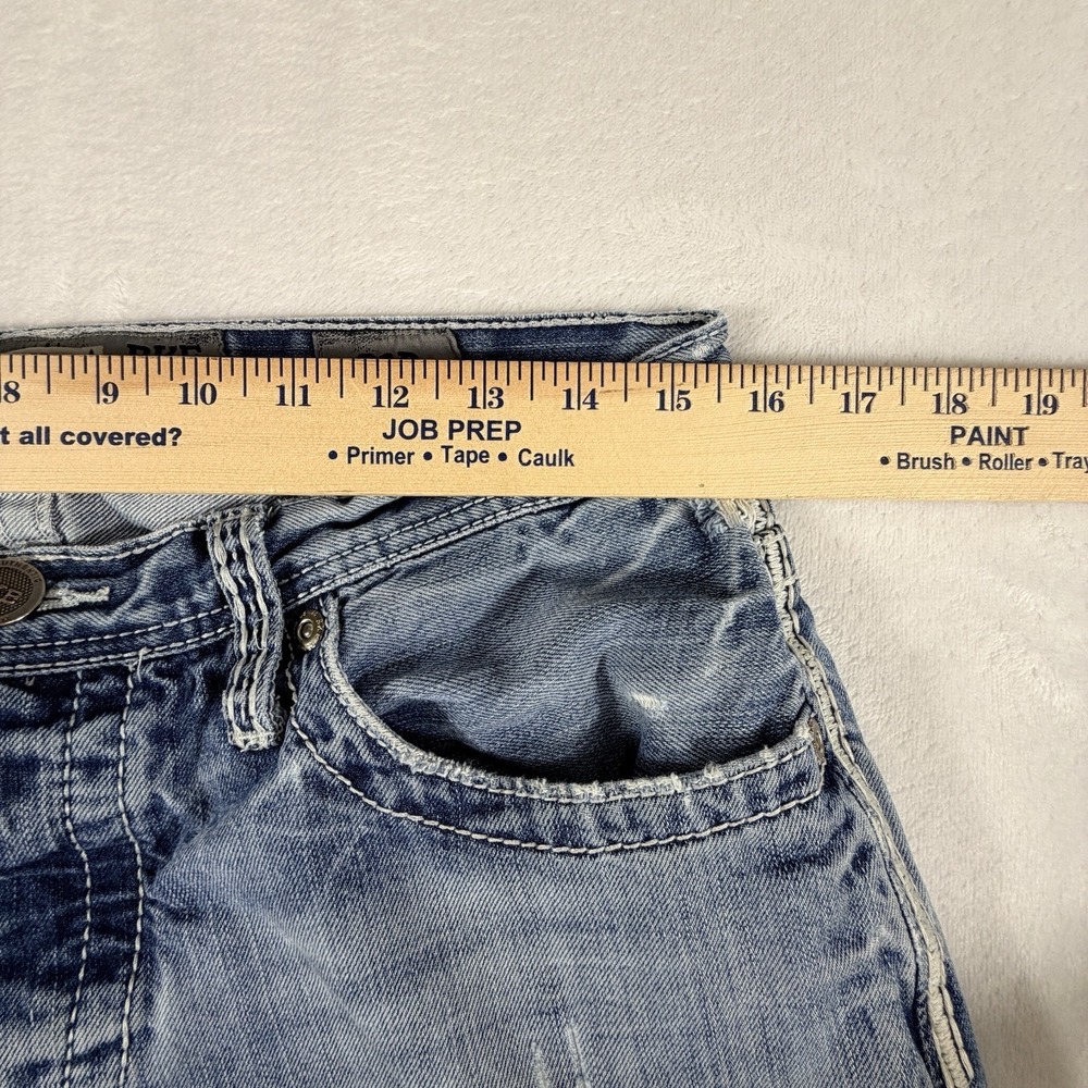 BKE Derek Jeans Men's 31R 31x31 Blue Bootcut Stretch Distressed Denim Med Wash - Picture 6 of 8